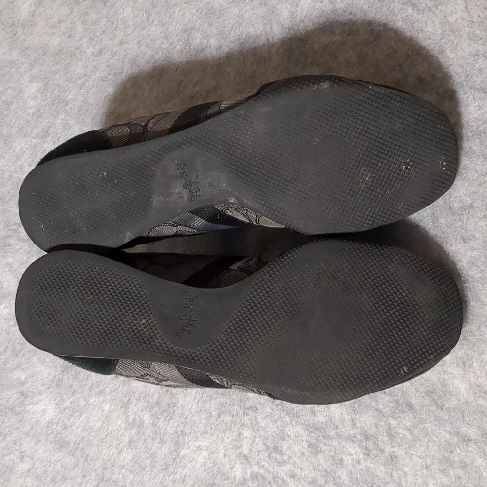 Coach Kelson Black Monogram Logo Lace Tie Sneaker women size 9.5B - Picture 6 of 8